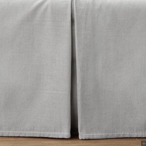 New RH Box Pleat Velvet Crib Skirt Grey